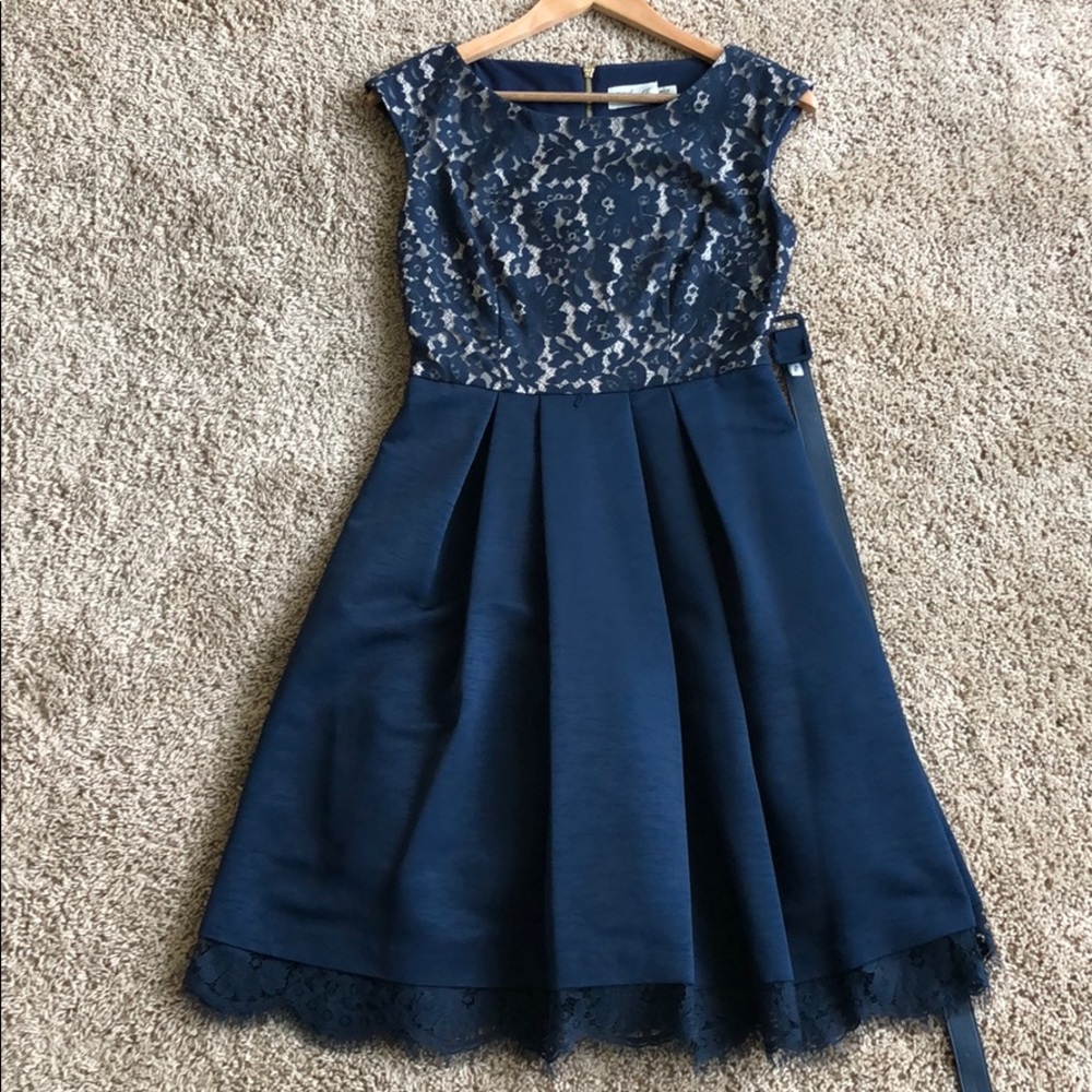 Eliza J navy blue cocktail dress.